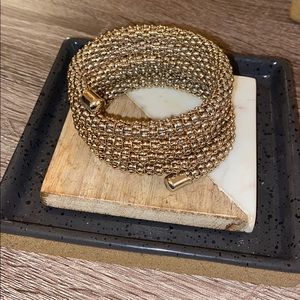 Gold, stacked bracelet